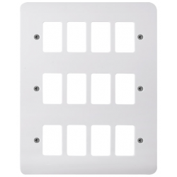 Click Mode 12 Gang Front Plate White