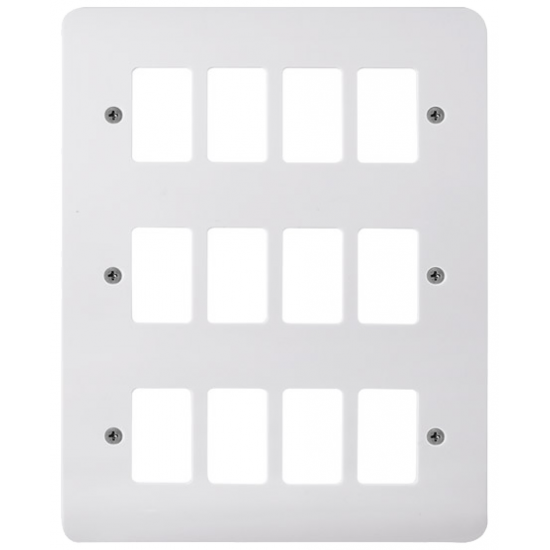 Click Mode 12 Gang Front Plate White