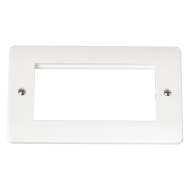 Click Mode 2 Gang Un-Furnished Plate 4 Apertures White