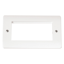 Click Mode 2 Gang Un-Furnished Plate 4 Apertures White