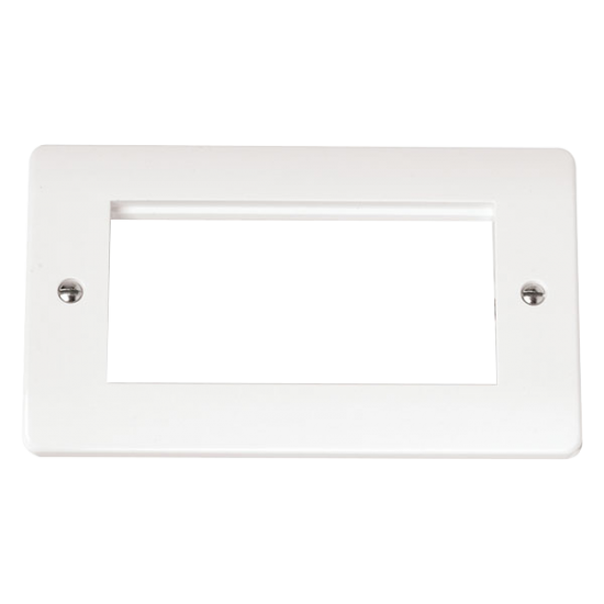 Click Mode 2 Gang Un-Furnished Plate 4 Apertures White