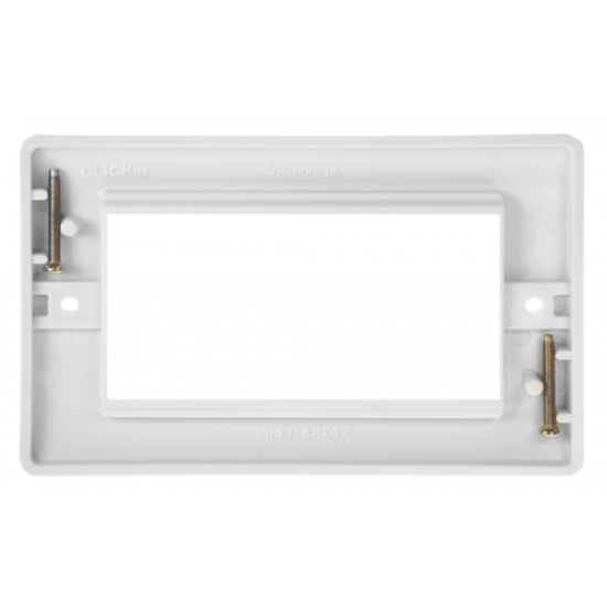 Click Mode 2 Gang Un-Furnished Plate 4 Apertures White