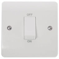 Click Mode 45 Amp Double Pole Single Plate Switch with White Rocker