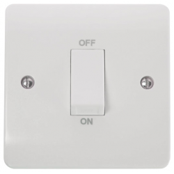 Click Mode 45 Amp Double Pole Single Plate Switch with White Rocker