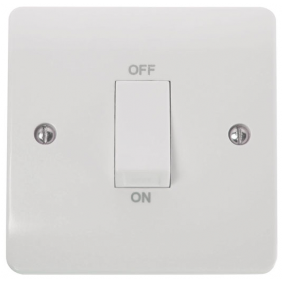 Click Mode 45 Amp Double Pole Single Plate Switch with White Rocker