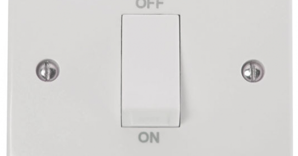 Click Mode 45 Amp Double Pole Single Plate Switch with White Rocker