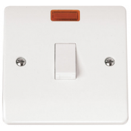 Click Mode 20 Amp Double Pole Plate Switch with Neon 