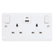 Click Mode 13 Amp Twin Switched Socket with USB (A) and USB(C)