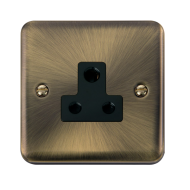 DPAB038BK Deco Plus 5 Amp Round Pin Single Socket Antique Brass