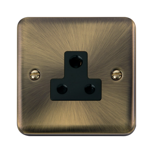 DPAB038BK Deco Plus 5 Amp Round Pin Single Socket Antique Brass