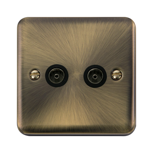 DPAB066BK Deco Plus Twin Coaxial Outlet