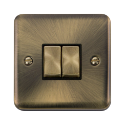 DPAB412BK Deco Plus 10AX Ingot 2 Gang 2 Way Plate