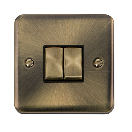 DPAB412BK Deco Plus 10AX Ingot 2 Gang 2 Way Plate