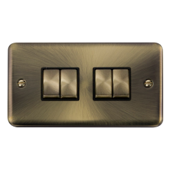 DPAB414BK Deco Plus 10AX Ingot 4 Gang 2 Way Plate