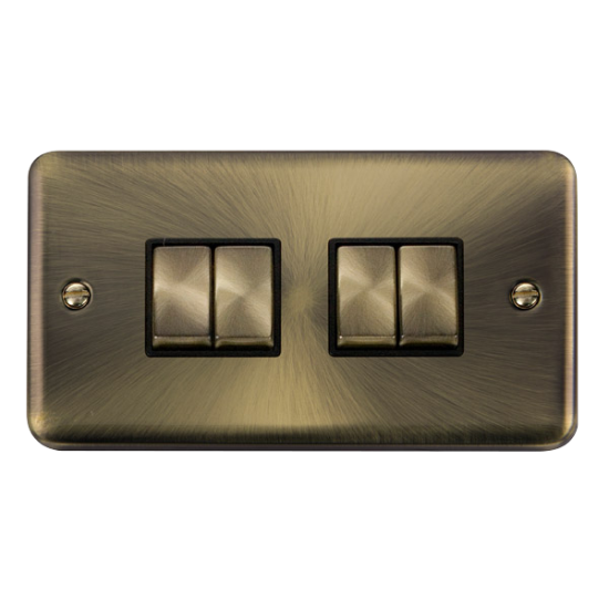 DPAB414BK Deco Plus 10AX Ingot 4 Gang 2 Way Plate