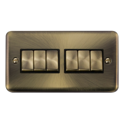 DPAB416BK Deco Plus 10AX Ingot 6 Gang 2 Way Plate