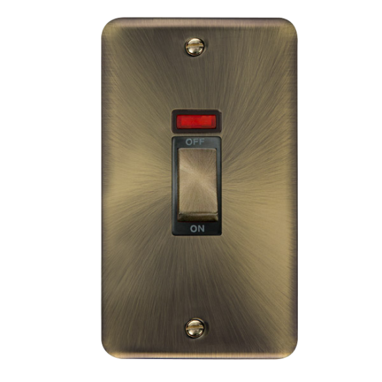 DPAB503BK Deco Plus 45A Ingot 2 Gang DP Switch Wit