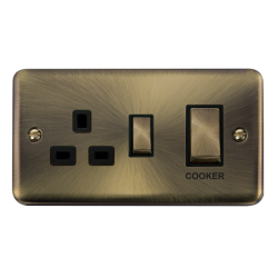 DPAB504BK Deco Plus 45A Ingot 2 Gang DP Switch Wit