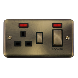 DPAB505BK Deco Plus 45A Ingot 2 Gang DP Switch Wit