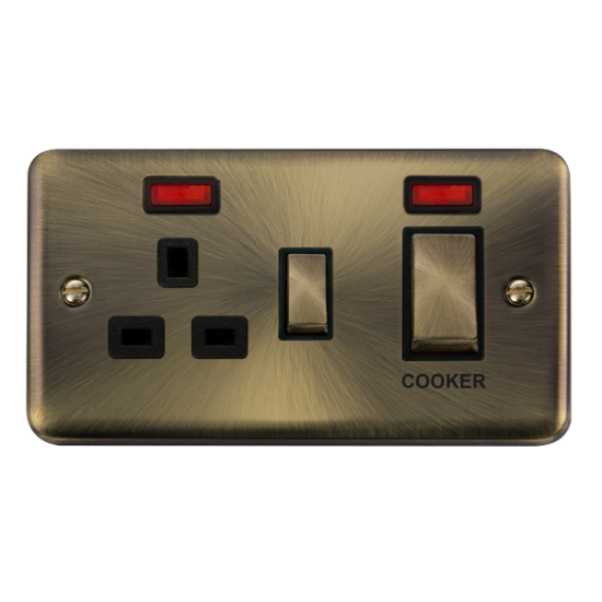 DPAB505BK Deco Plus 45A Ingot 2 Gang DP Switch Wit