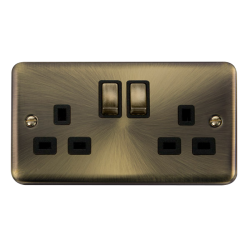 DPAB536BK Deco Plus 13A Ingot 2 Gang DP Switched S