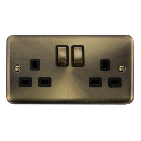 DPAB536BK Deco Plus 13A Ingot 2 Gang DP Switched S