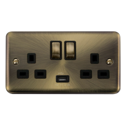DPAB570BK Deco Plus 13A Ingot 2 Gang Switched Sock