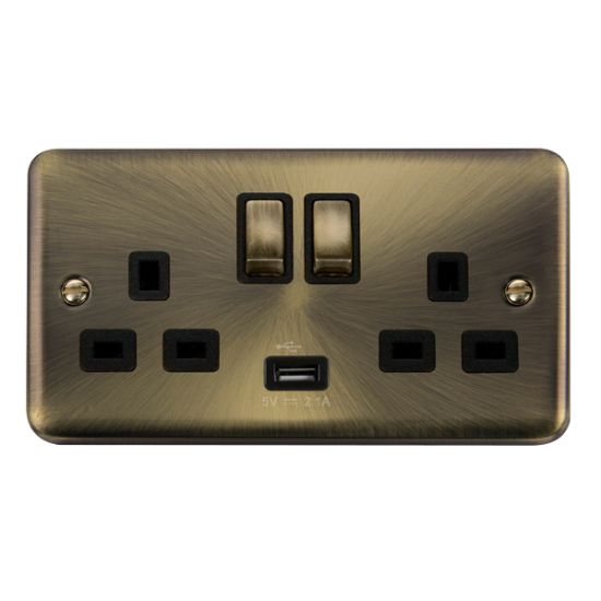 DPAB570BK Deco Plus 13A Ingot 2 Gang Switched Sock