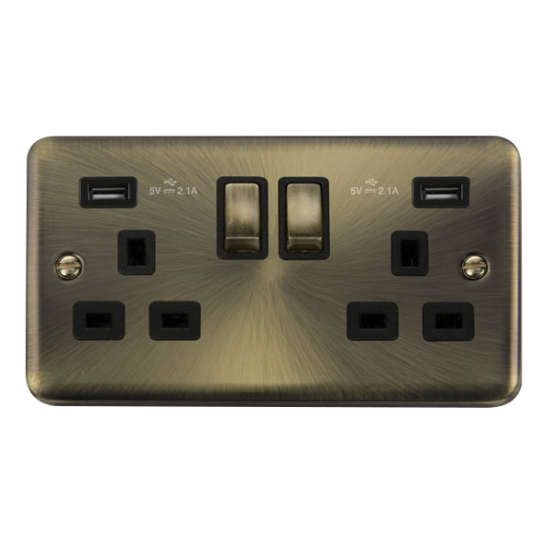 DPAB580BK Deco Plus 13A Ingot 2 Gang Switched Sock
