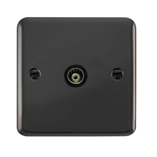 DPBN158BK Deco Plus Single Isolated Coaxial Outlet