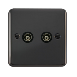 DPBN159BK Deco Plus Twin Isolated Coaxial Outlet