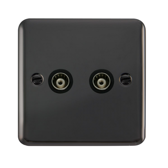 DPBN159BK Deco Plus Twin Isolated Coaxial Outlet