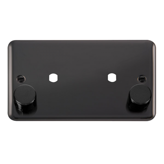 DPBN186 Deco Plus 2 Gang Dimmer Plate & Knobs (163