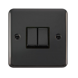 DPBN412BK Deco Plus 10AX Ingot 2 Gang 2 Way Plate