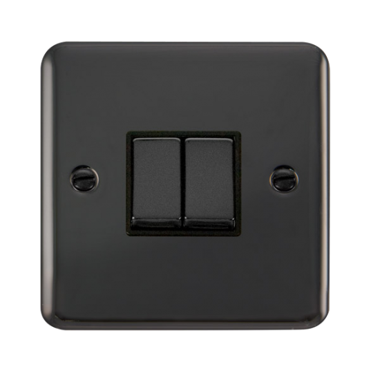 DPBN412BK Deco Plus 10AX Ingot 2 Gang 2 Way Plate