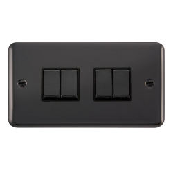 DPBN414BK Deco Plus 10AX Ingot 4 Gang 2 Way Plate