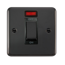 DPBN501BK Deco Plus 45A Ingot 1 Gang DP Switch Wit