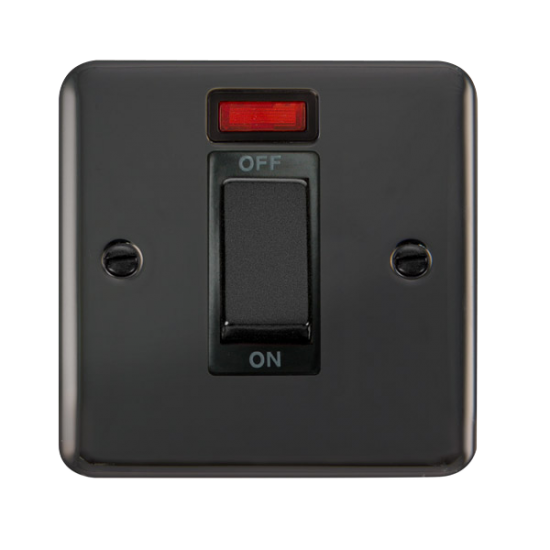 DPBN501BK Deco Plus 45A Ingot 1 Gang DP Switch Wit