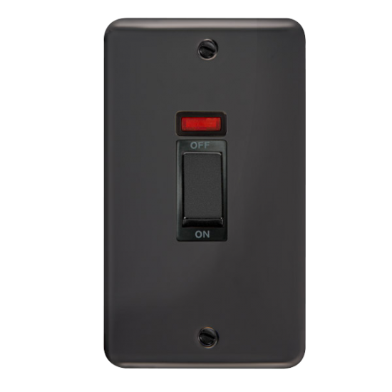 DPBN503BK Deco Plus 45A Ingot 2 Gang DP Switch Wit