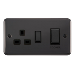 DPBN504BK Deco Plus 45A Ingot 2 Gang DP Switch Wit