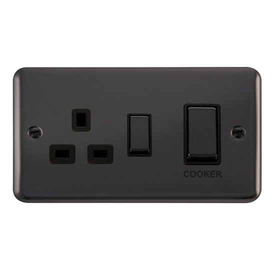 DPBN504BK Deco Plus 45A Ingot 2 Gang DP Switch Wit