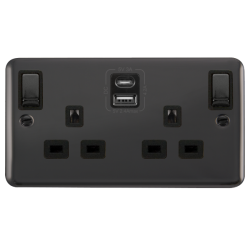 DPBN586BK Deco Plus 2G 13A SW SKT 4.2A A&C USB ING