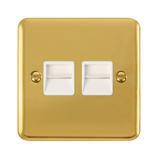 DPBR121WH Deco Plus Twin Telephone Outlet - Master