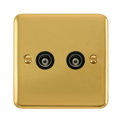 DPBR159BK Deco Plus Twin Isolated Coaxial Outlet