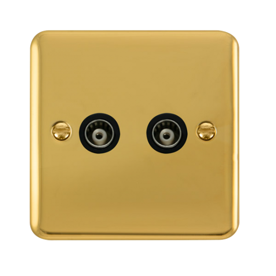 DPBR159BK Deco Plus Twin Isolated Coaxial Outlet