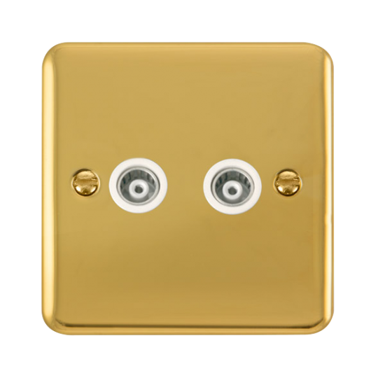 DPBR159WH Deco Plus Twin Isolated Coaxial Outlet