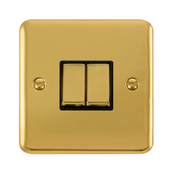 DPBR412BK Deco Plus 10AX Ingot 2 Gang 2 Way Plate