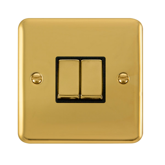 DPBR412BK Deco Plus 10AX Ingot 2 Gang 2 Way Plate
