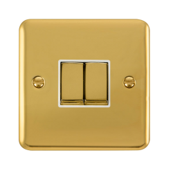 DPBR412WH Deco Plus 10AX Ingot 2 Gang 2 Way Plate
