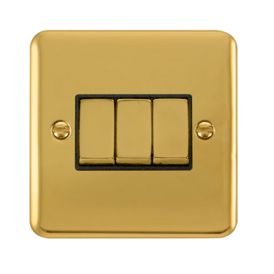 DPBR413BK Deco Plus 10AX Ingot 3 Gang 2 Way Plate